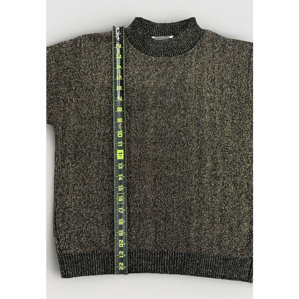 Carly Blake Women’s Vintage Holiday Sweater Gold Black Metallic M USA RN 63595 - Picture 4 of 7